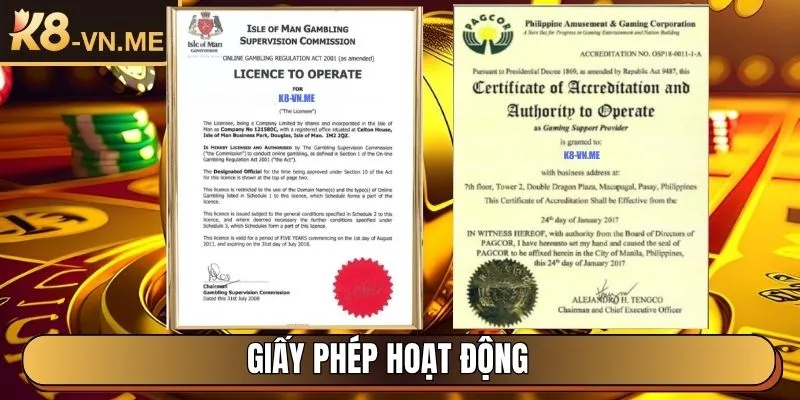 K8 - Trang Chủ Nhà Cái Trực Tuyến Uy Tín Hàng Đầu Châu Á 26 Giấy phép hoạt động